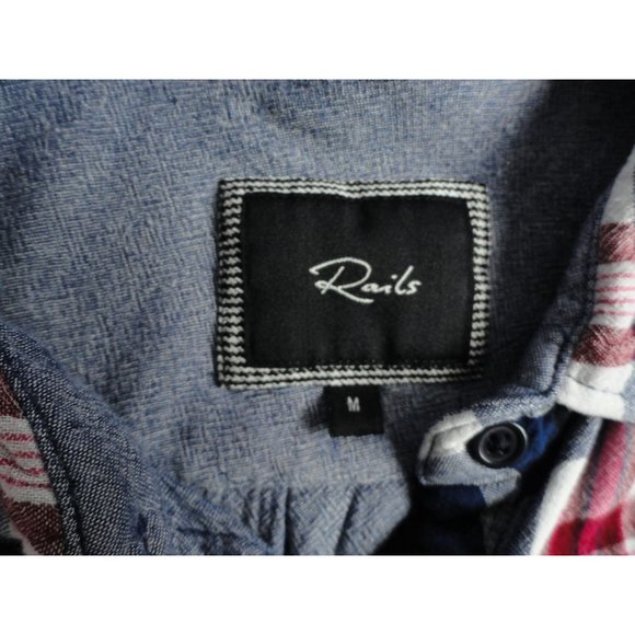 Rails Double Layer Red and Blue Plaid Flannel - Size M - Picture 3 of 7